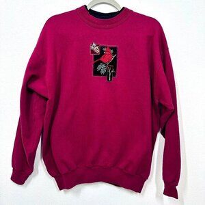 Vintage Cardinal Top Stitch Grannycore Cottagecore Sweatshirt‎ Women's Large